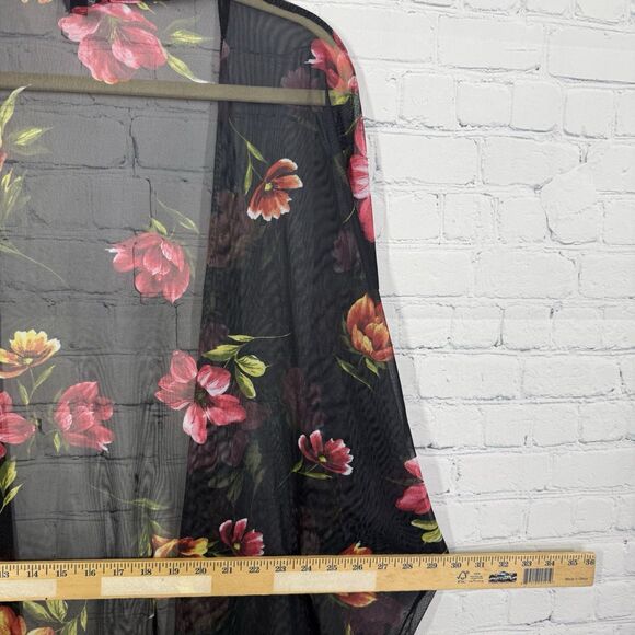 Ambiance Cover Kimono Women Plus 1X Floral Sheer Cottage Feminine Fairy Boho - Picture 7 of 8